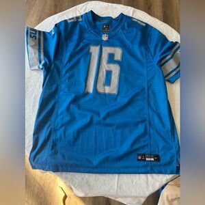 Detroit Lions Jared Goff 16 Nike NFL Football Game Home Jersey Blue Mens XXL